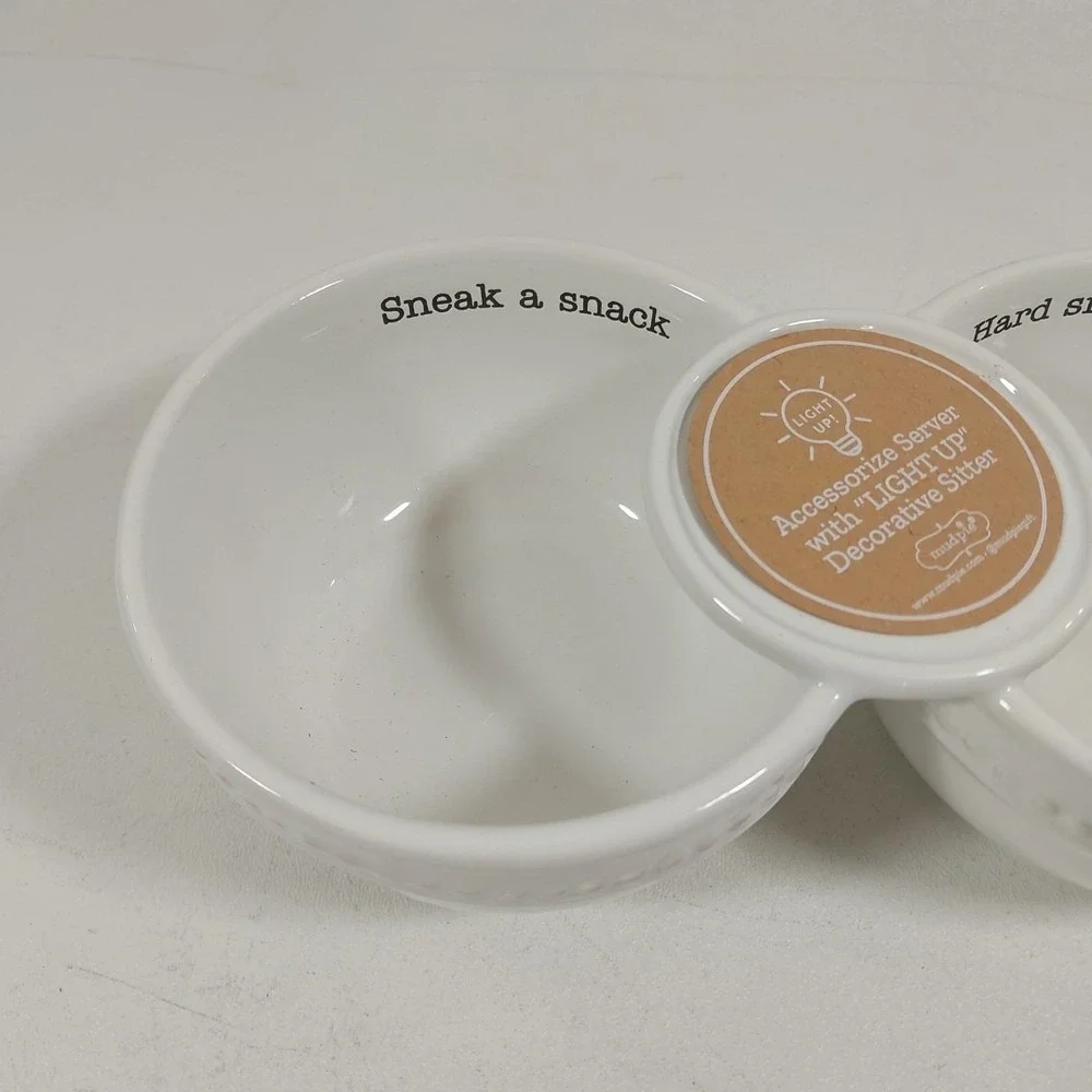 Mud Pie Double Dip W/ A Spot To Put A Light Up Decorative Sitter Sneak‎ A Snack